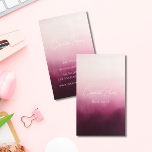Cartes de visite personnalisées modernes rose aqua