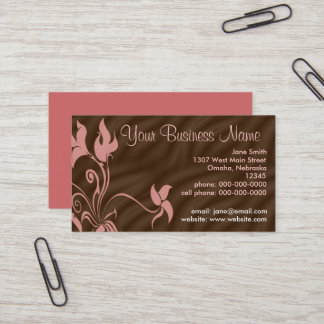Cartes de visite personnalisées, rose / marron fém