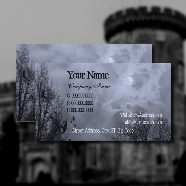 Cartes de visite personnalisés du ciel bleu hanté (Créateur téléchargé)