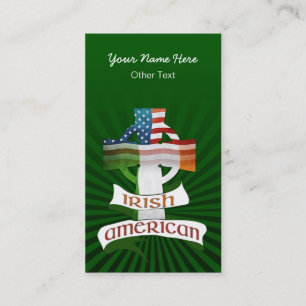 Cartes de visite personnalisés irlandais américain