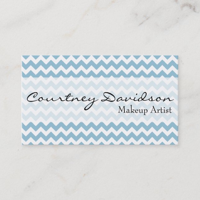 Cartes de visite personnalisés Light Sky Blue Chev (Devant)