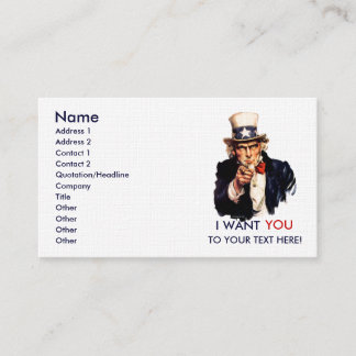 Cartes de visite personnalisés par Oncle Sam