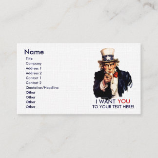 Cartes de visite personnalisés par Oncle Sam