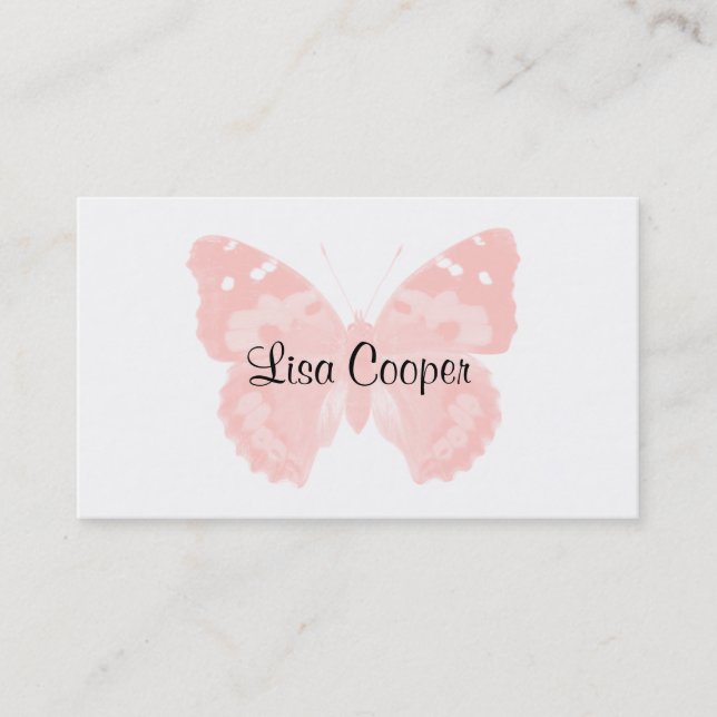 Cartes de visite personnalisés par papillon rose (Devant)