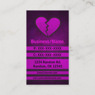 cartes de visite personnalisés pour le coeur bris