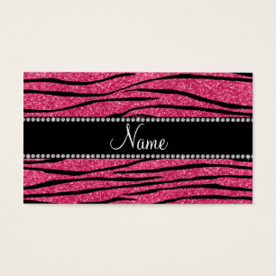 Cartes De Visite Personnalisez la rayure rose fuchsia nommée de