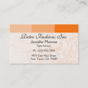 Cartes de visite personnels de style urbain orange