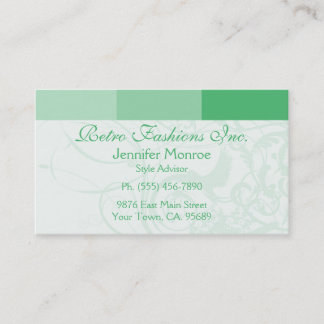 Cartes de visite personnels de style urbain vert