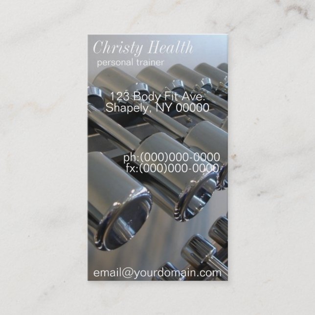 Cartes de visite personnels d'entraîneur (Devant)