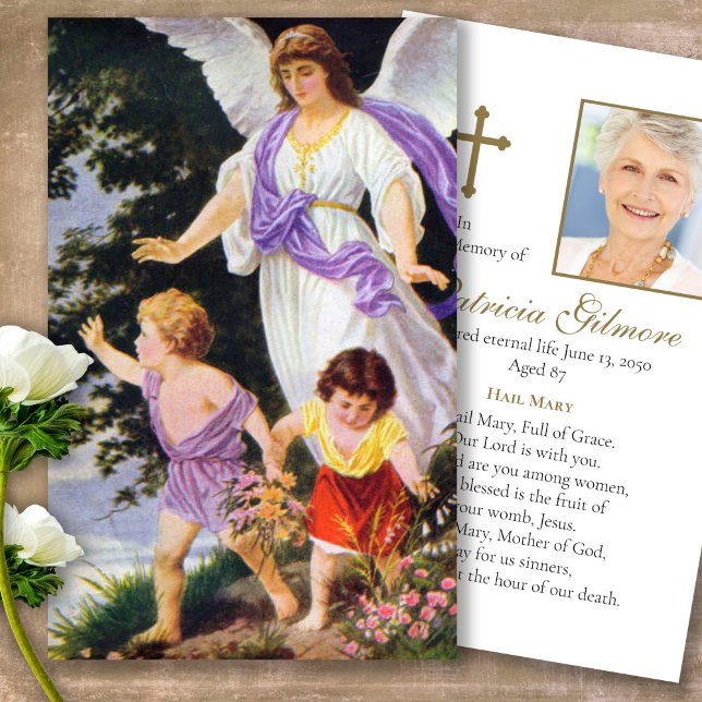 Cartes De Visite Perte funéraire Catholique Ange Prière Sympathie C (catholic, religious, celebration of life, in loving memory of, prayer cards for bereavement)