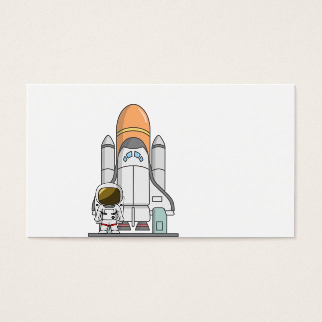 Cartes De Visite Petit astronaute et vaisseau spatial (Devant)