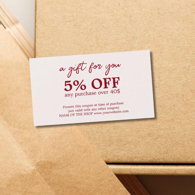 Cartes De Visite Petit cerisier Vieux blanc Coupon en gras (Créateur téléchargé)