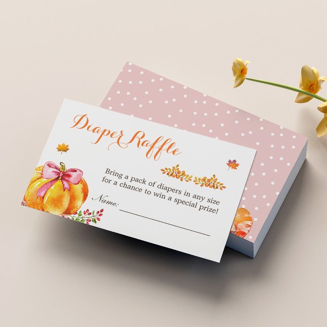 Cartes De Visite Petit Citrouille Automne Fille Baby shower Déchets (Créateur téléchargé)