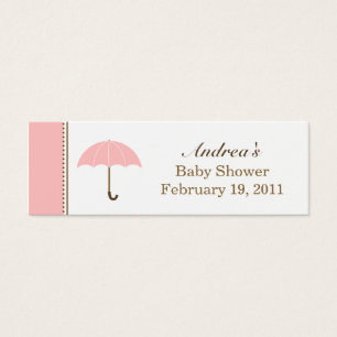 Cartes De Visite Petite étiquette Parapluie rose