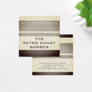 Cartes De Visite Petites bandes Brown Retro Chic Manly Barbershop