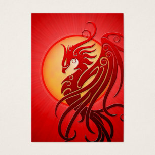 Cartes De Visite Phoenix tribal rouge