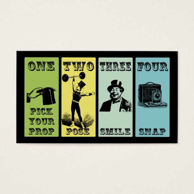 Cartes De Visite Photo Booth Company Event Vintage (Devant)