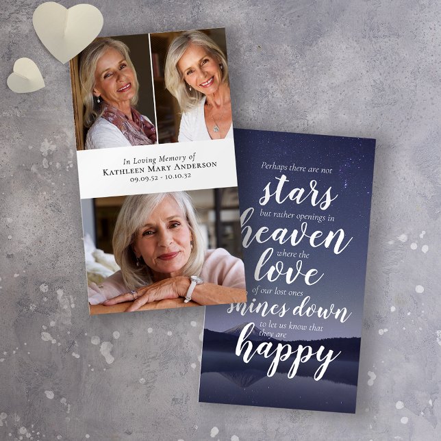 Cartes De Visite Photo Collage Memorial Prayer Card (Créateur téléchargé)