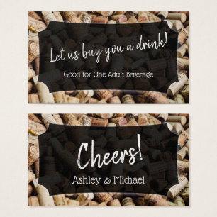 Cartes De Visite Photo de bouchons de vin, billets de boisson pour