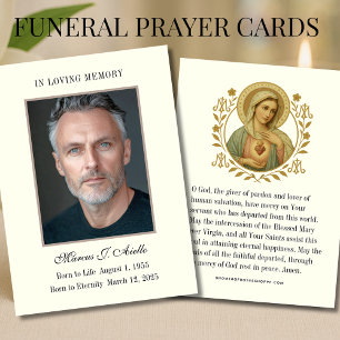 Cartes De Visite Photo de prière funéraire mémorielle de Marie