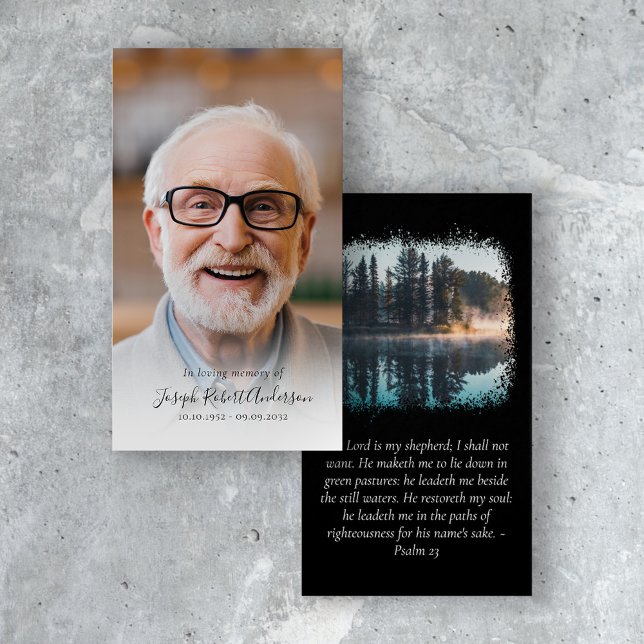 Cartes De Visite Photo Forest Memorial Prayer Card (Créateur téléchargé)
