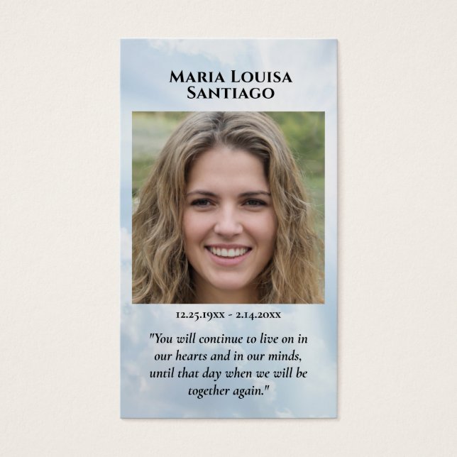 Cartes De Visite Photo Memorial Keepsaké (Devant)