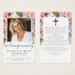 Cartes De Visite Photo Sympathy Funeral Memorial Prayer Card