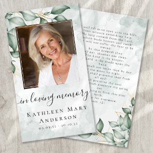 Cartes De Visite Photo Sympathy Funeral Memorial Prayer Card
