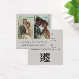Cartes De Visite Photographe de Mariage 2 Photo Code QR Personnalis