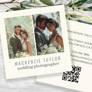 Cartes De Visite Photographe de Mariage 2 Photo Code QR Personnalis