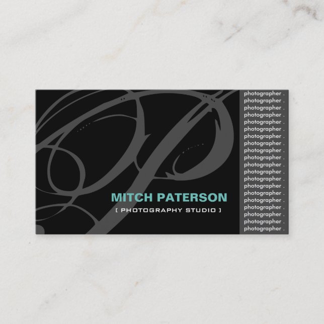 Cartes de visite photographes de Monogramme modern (Devant)