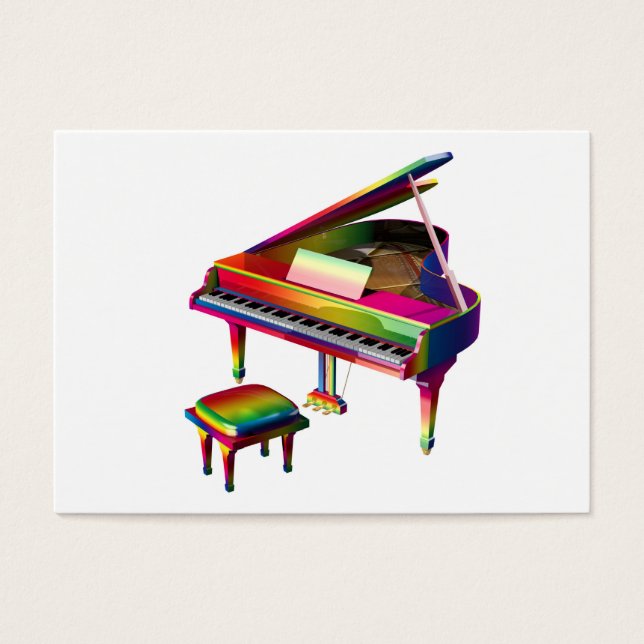 Cartes De Visite Piano de couleur arc-en-ciel (Devant)