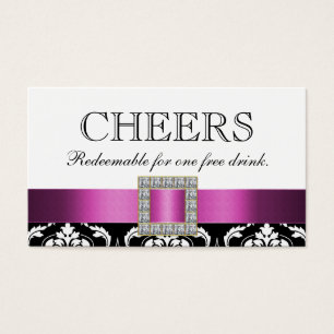 Cartes De Visite Pièce-cadeau pour boisson à la barre Mariage damas