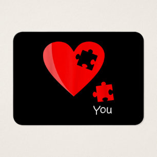 Cartes De Visite Pièce manquante Puzzle Coeur Valetines Chemise Jou