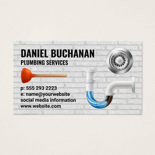 Cartes De Visite Pièces bloquées | Mur en briques peintes | Épurer (Devant)