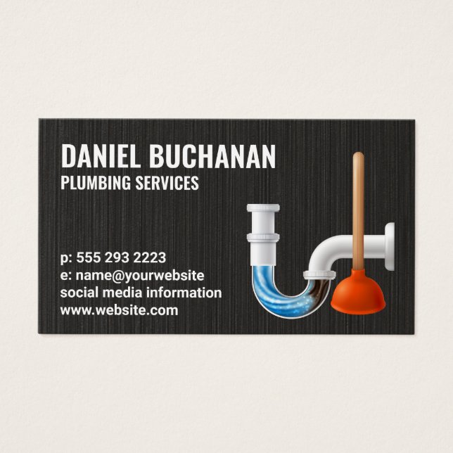 Cartes De Visite Pièces bloquées | Plongeur | Plomberie (Devant)