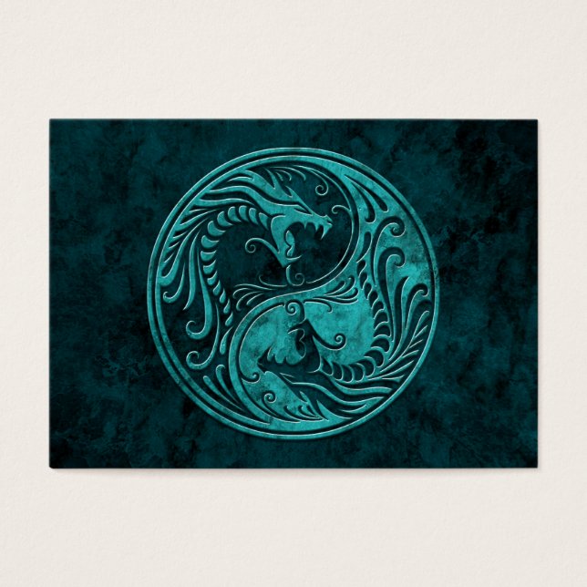 Cartes De Visite Pierre bleue Yin Yang Dragons (Devant)