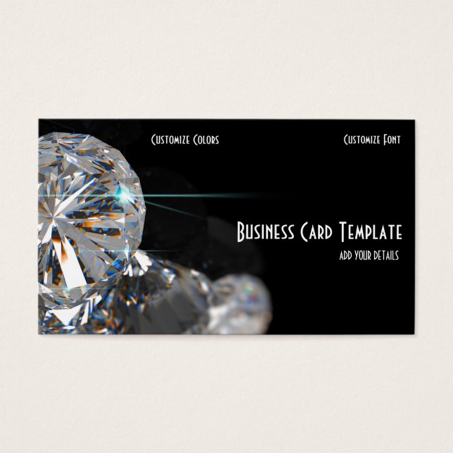 Cartes De Visite Pierre de joaillerie Strass Diamants (Devant)