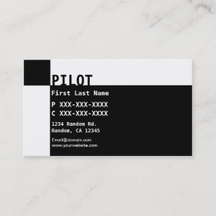 Cartes de visite PILOT noir blanc inverse