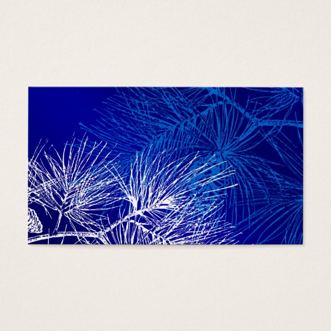 Cartes De Visite Pin d'hiver bleu et blanc (Devant)