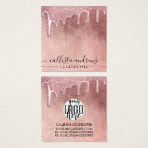 Cartes De Visite Pince à cheveux avec logo en paillettes épaisses r
