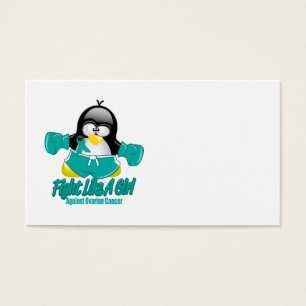 Cartes De Visite Pingouin de combat de Cancer ovarien