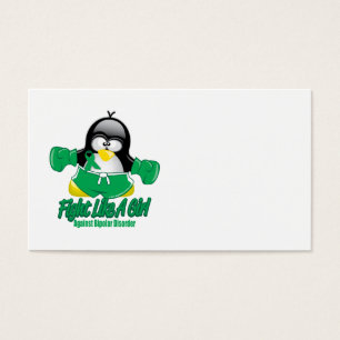 Cartes De Visite Pingouin de combat de trouble bipolaire