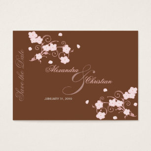 Cartes De Visite Pink Blossom Enregistrer La Mini-Carte Mariage Dat