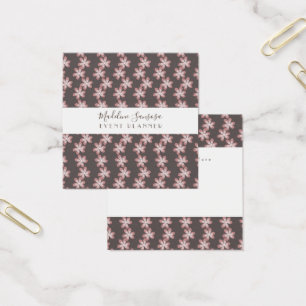 Cartes De Visite Pink Botanical Floral Brown Concepteur d'événement
