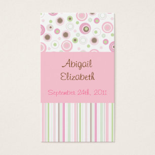 Cartes De Visite Pink Brown Sweet Girl Polka Dot Favoriser Tags