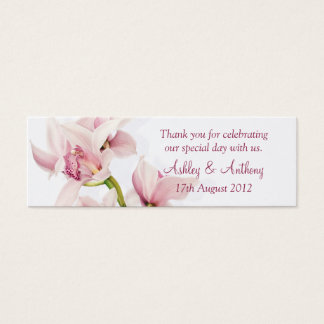 Cartes De Visite Pink Cymbidium Orchid Floral Wedding Favor Tags