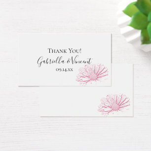 Cartes De Visite Pink Daisy Effet Floral Wedding Favor Tags
