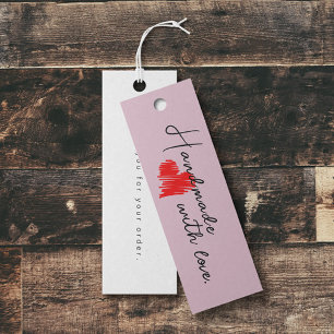 Cartes De Visite Pink Fabriqué à la main avec Love Hang Balise Cart