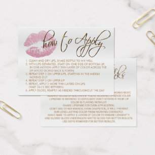 Cartes De Visite Pink Glitter Lips 2 - How to Apply